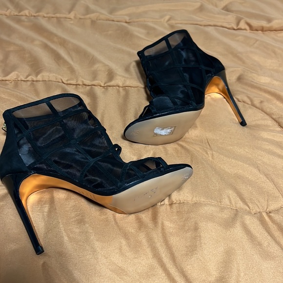 Ted Baker XSTAL Black Mesh Peep Toe Ankle Boots 39.5 - Picture 4 of 7